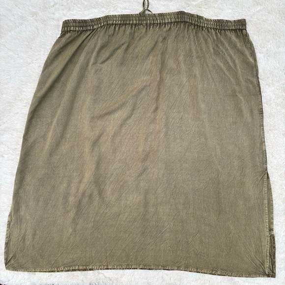 MPH collection | plus size rayon embroidered drawstring waist skirt lagenlook - Picture 2 of 3